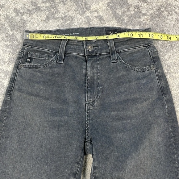 New AG Adriano Goldschmied Mari High Rise Slim Straight Jeans Faded Black Sz 24 - Picture 10 of 13
